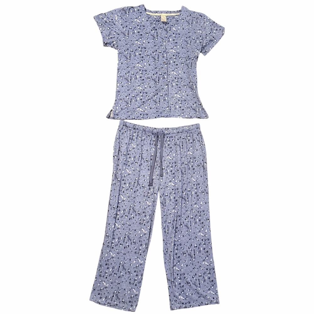 Lucky Brand Blue Floral Abstract Matching PJ Loungewear Set Size Medium - Picture 2 of 6